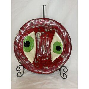 Crimson Gaze: Handcrafted Pottery Bowl